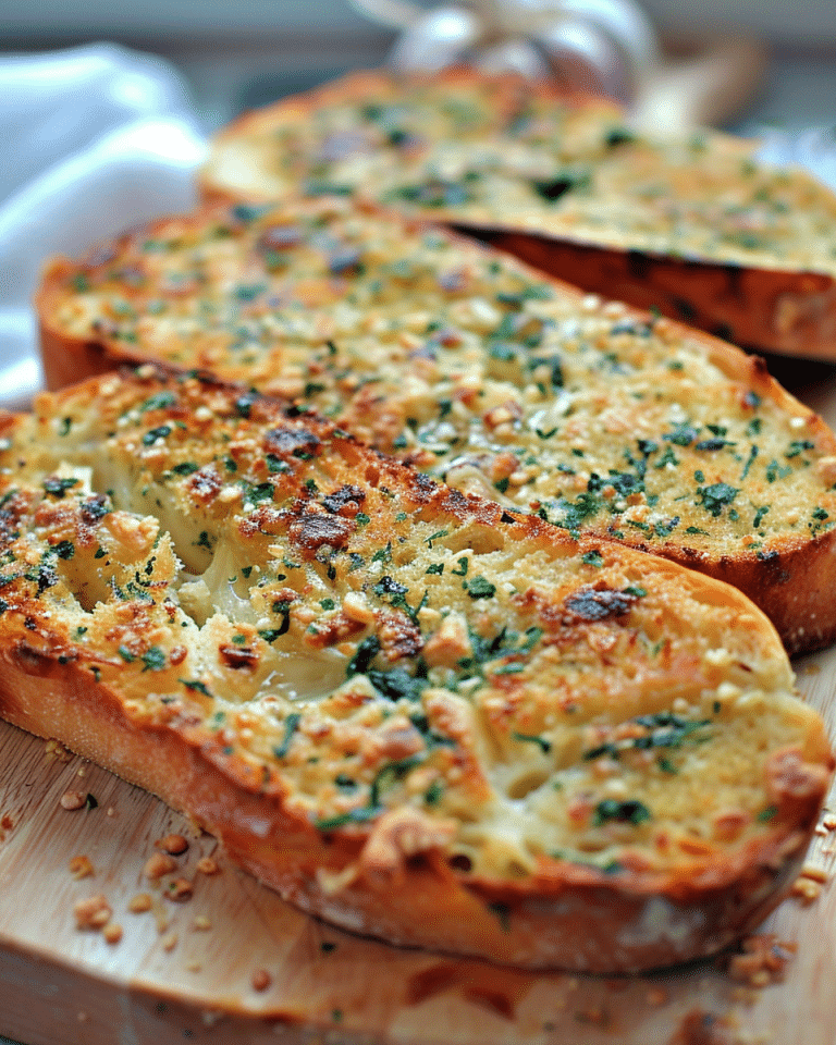 Überbackenes Brot mit gebackenem Knoblauch