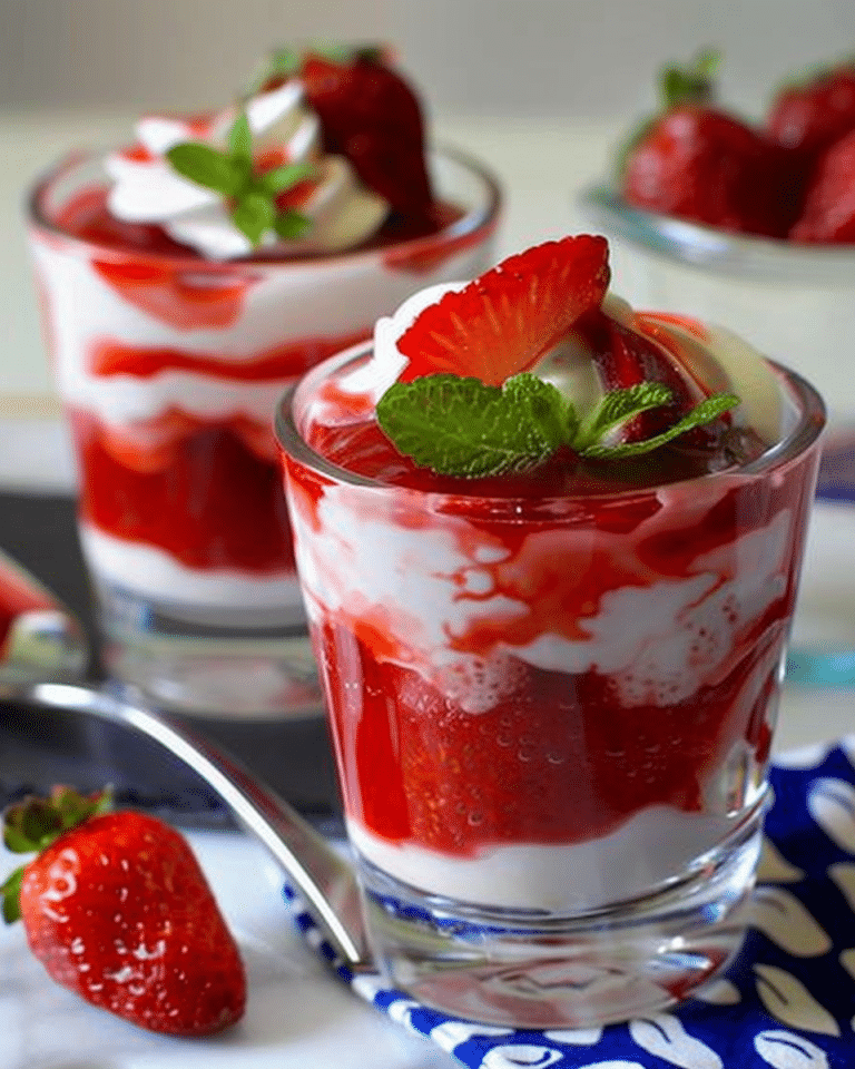 Hausgemachte Leckermäulchen-Creme mit Erdbeerpüree