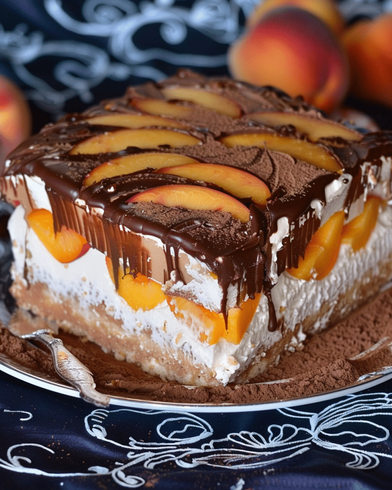 “Erfrischende Pfirsich-Torte ohne Backen!”