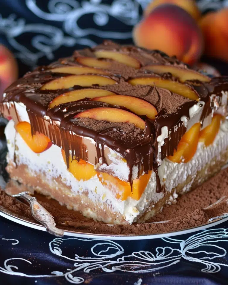 “Erfrischende Pfirsich-Torte ohne Backen!”