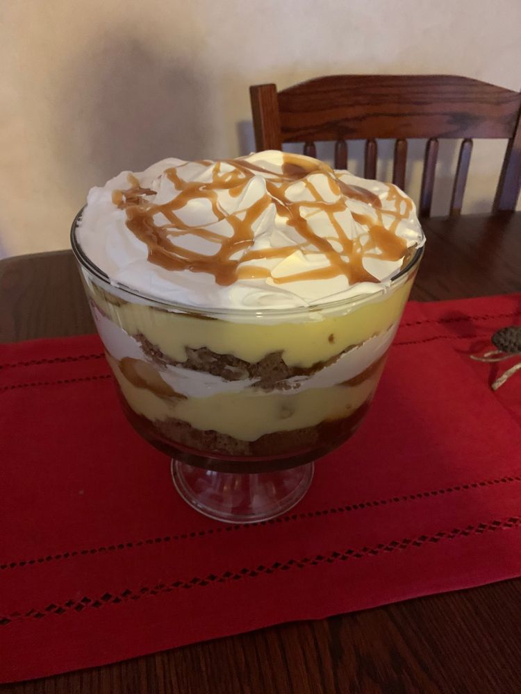 Apfel-Schoko-Karamell-Trifle