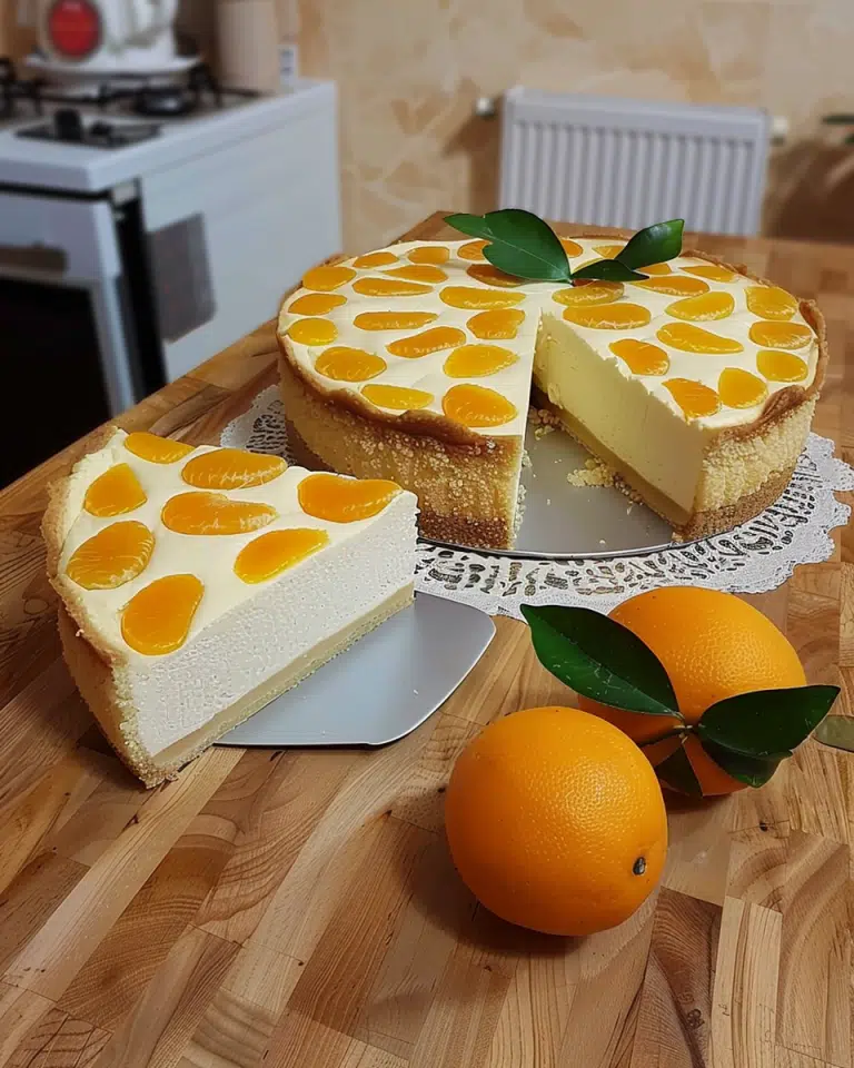 Kässekuchen mit Mandarinen