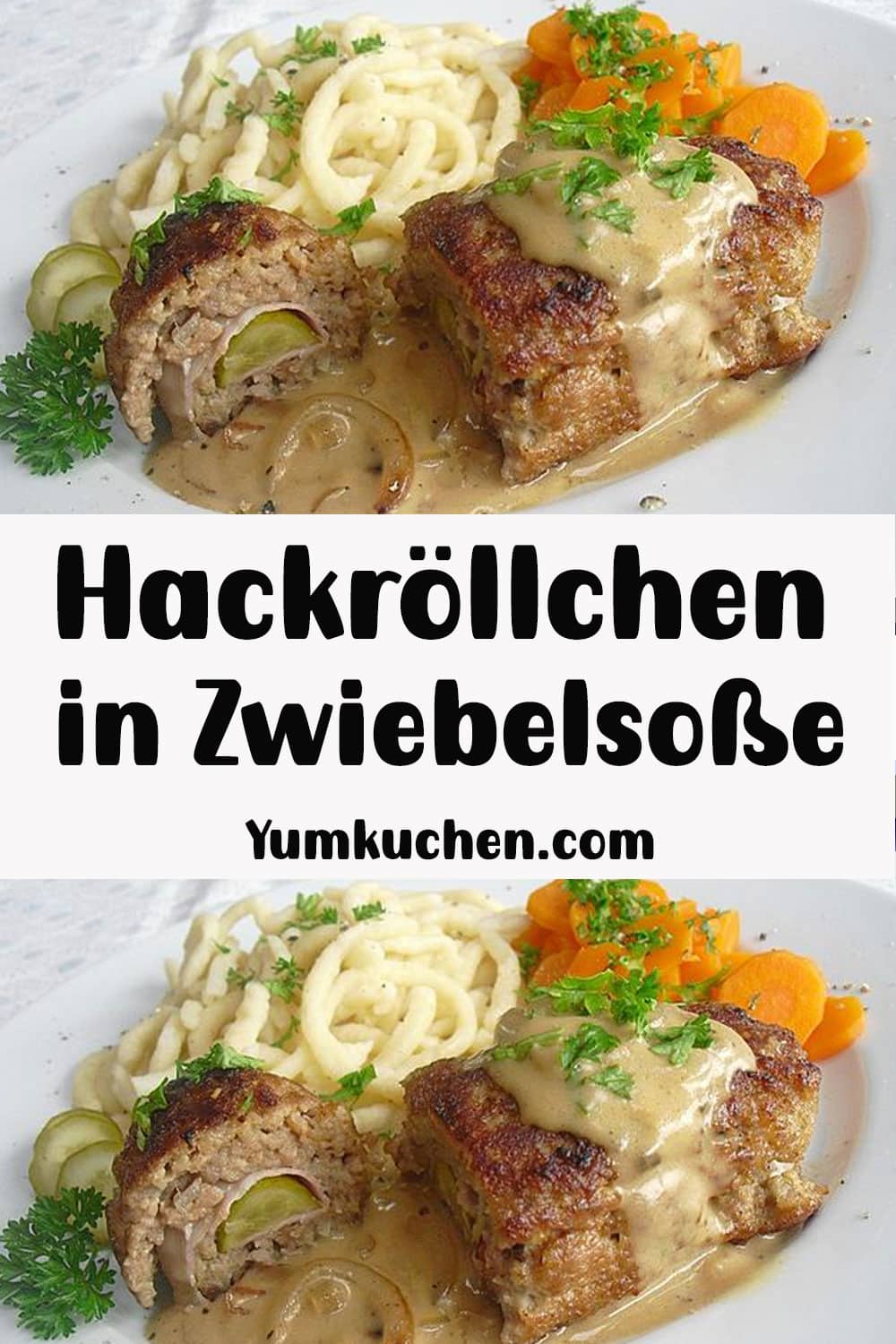 Hackröllchen in Zwiebelsoße