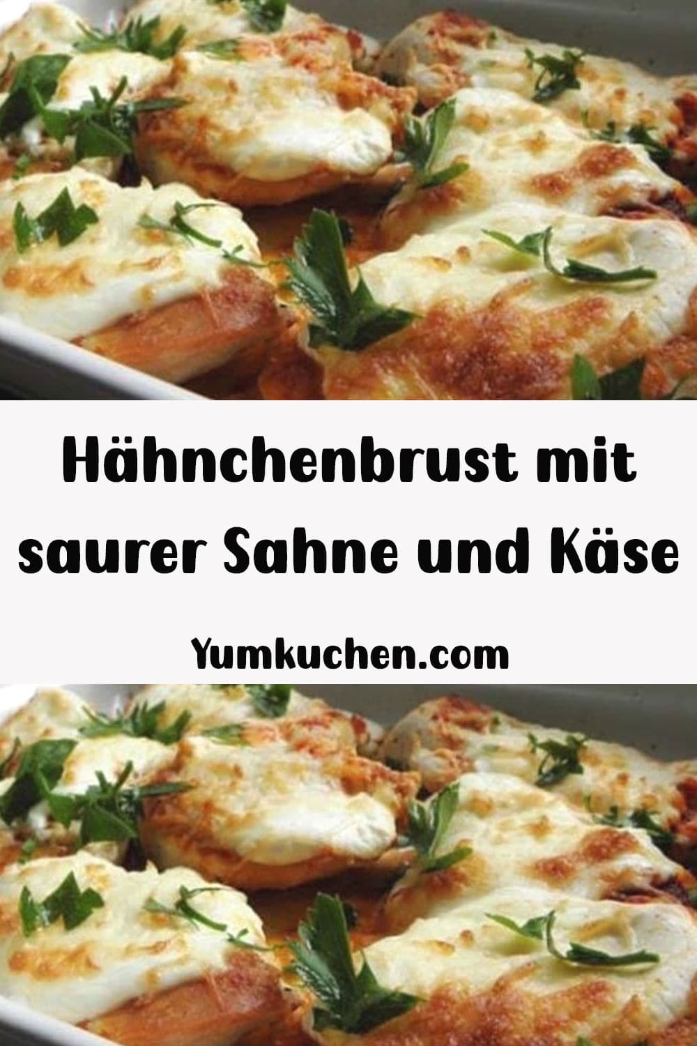 Hähnchenbrust mit saurer Sahne und Käse