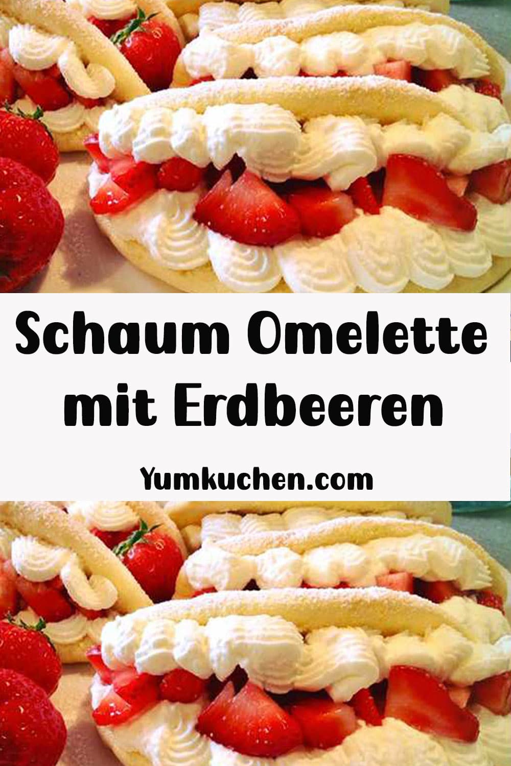 Schaum Omelette mit Erdbeeren