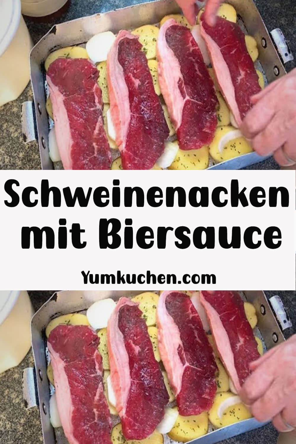 Schweinenacken mit Biersauce und Kartoffeln