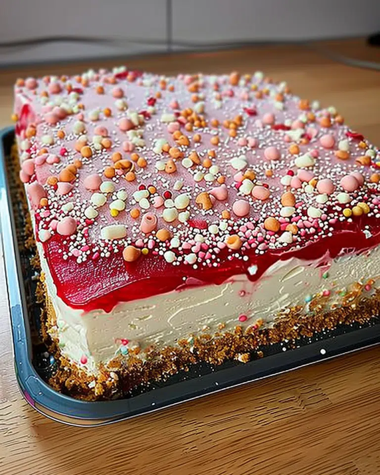 Spaghettieis-Blechkuchen