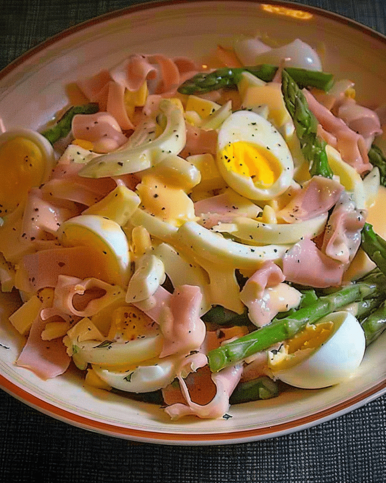 Spargelsalat mit Schinken und Ei