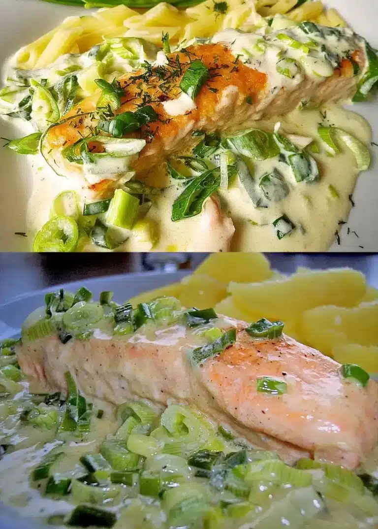 lachs in fruhlingszwiebel sahne sauce