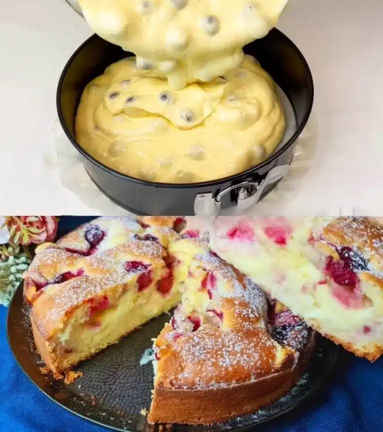 Blitz Kirschkuchen mit Vanillepudding