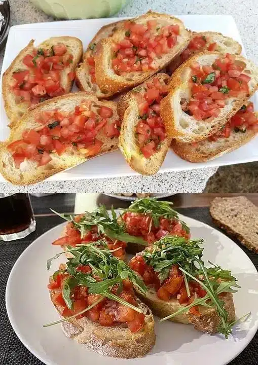 Bruschetta mit Tomaten und Knoblauch