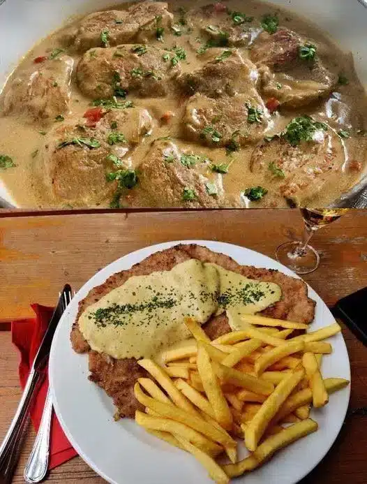 Schnitzel in Senfsoße, das könnte ich jeden tag essen