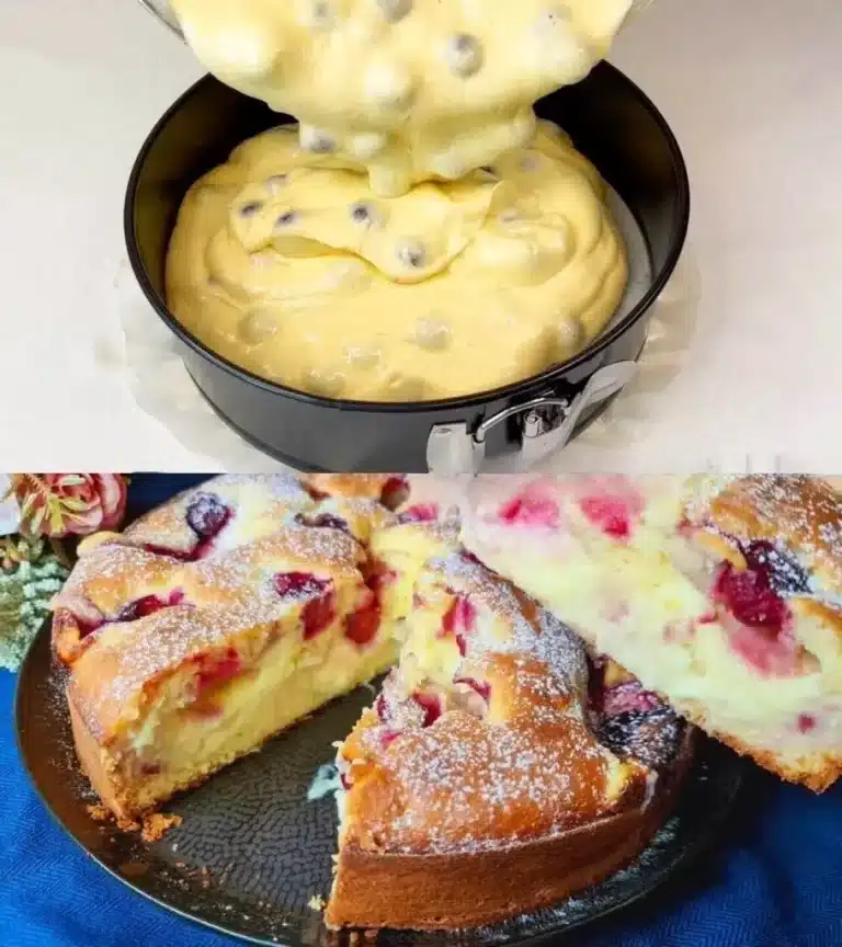 Blitz Kirschkuchen mit Vanillepudding Rezept