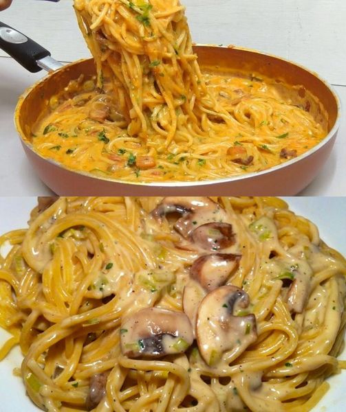 Champignons Spaghetti aus der Pfanne, Nach diesem Rezept fragen alle!