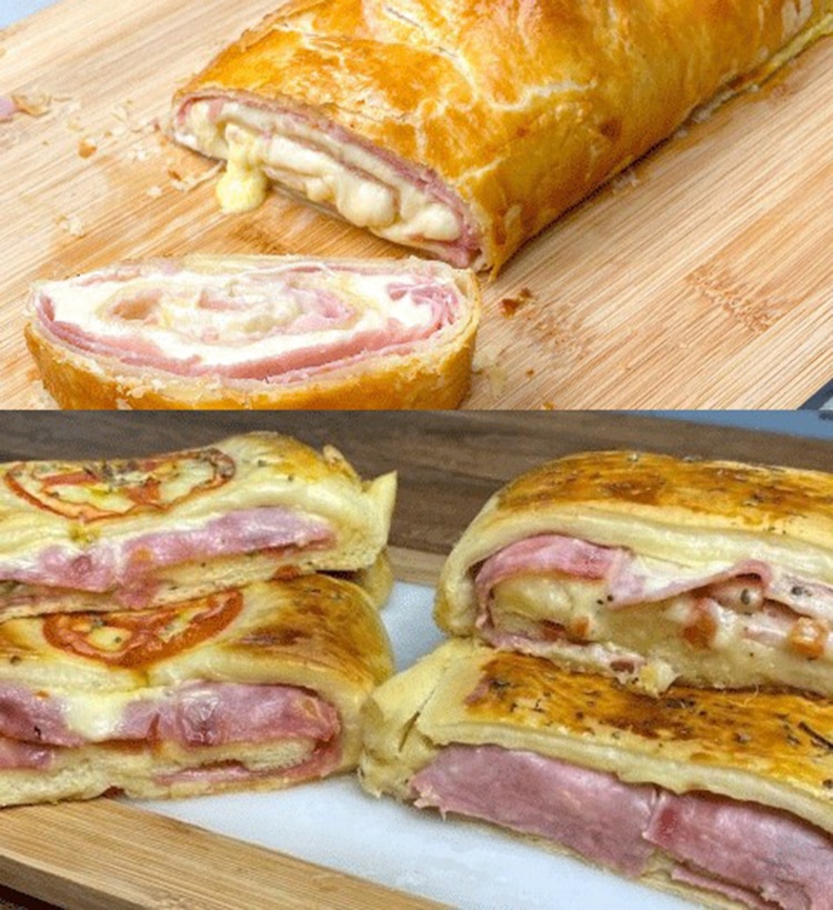 Blätterteigstrudel mit Schinken und Käse sowas von lecker