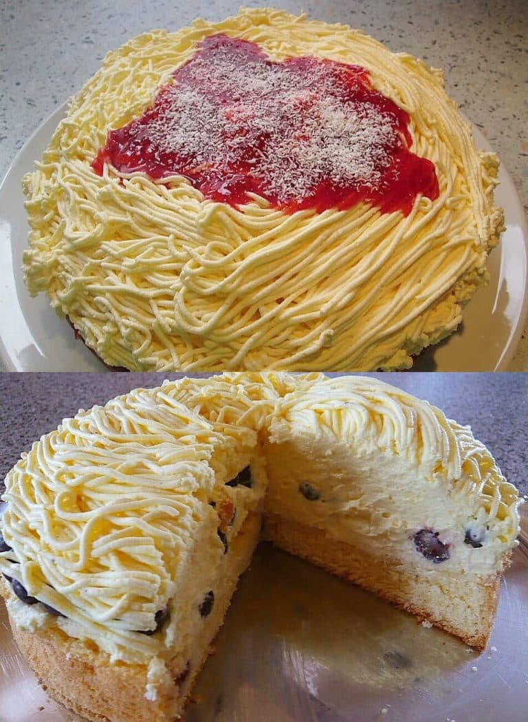 Dieser Spaghettikuchen hat zweifellos Suchtpotenzial, ein absoluter Hingucker!