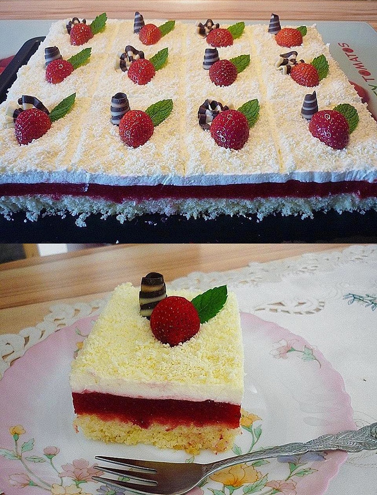 Omas SUPER leckerer Erdbeerkuchen mit weißer Schokolade, Suchtpotential!! 