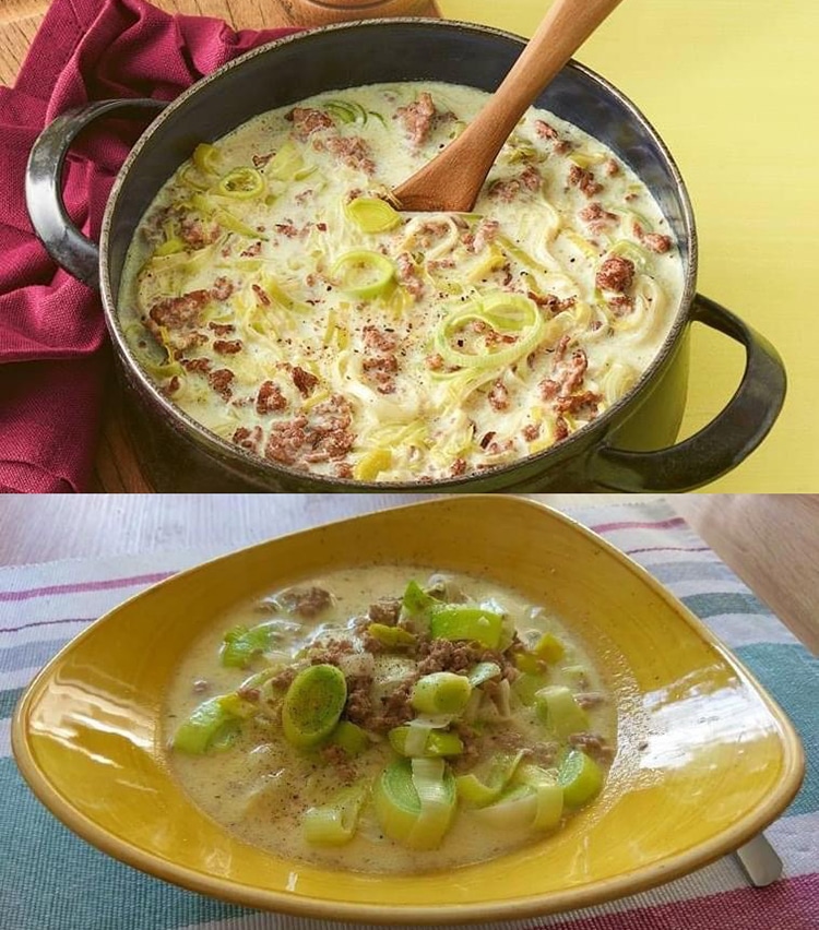 Sowas von lecker! – Lauch Hackfleisch Suppe in nur 20 Min. fertig und auf dem Tisch! 