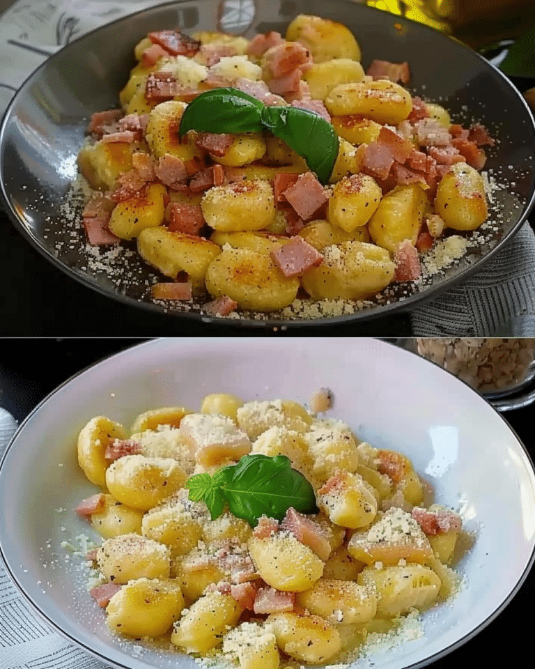 Gnocchi mit Käse-Knoblauch-Schinken-Soße: Mhmmmm, schmeckt jedem!