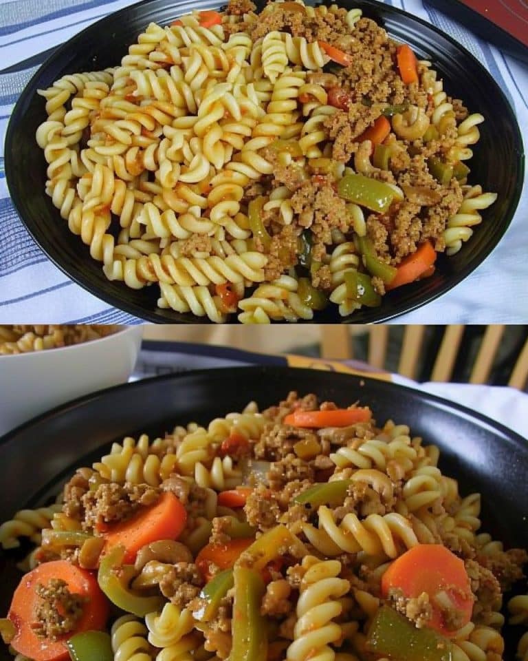 Curryrahm Nudeln mit Hackfleisch, am nächsten Tag schmeckt es noch besser