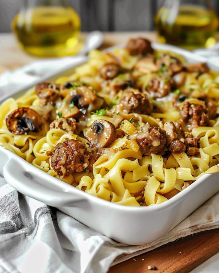 Pasta mit Pilzsauce und Fleischbällchen – einfach perfekt