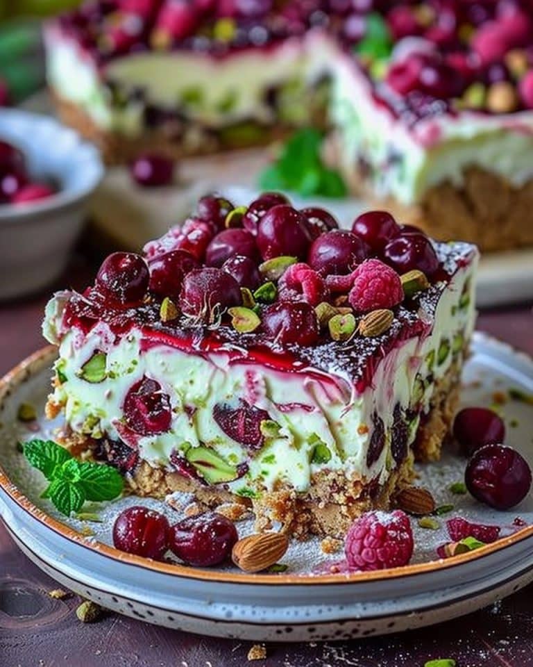 Unbeschreiblich gut, Superfruchtige Sauerkirsch Torte mit Pistazien