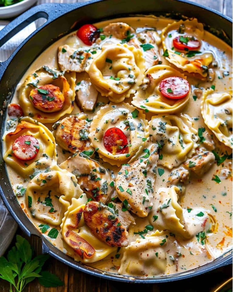 Abgefahren lecker, Cremige Tortellini in Hähnchen Schmand 10 Minuten