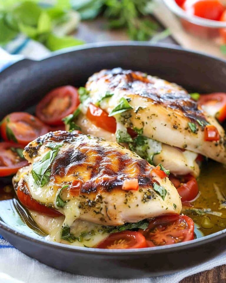 Hähnchenbrustfilet Mit Tomate Und Mozzarella In Kräuter