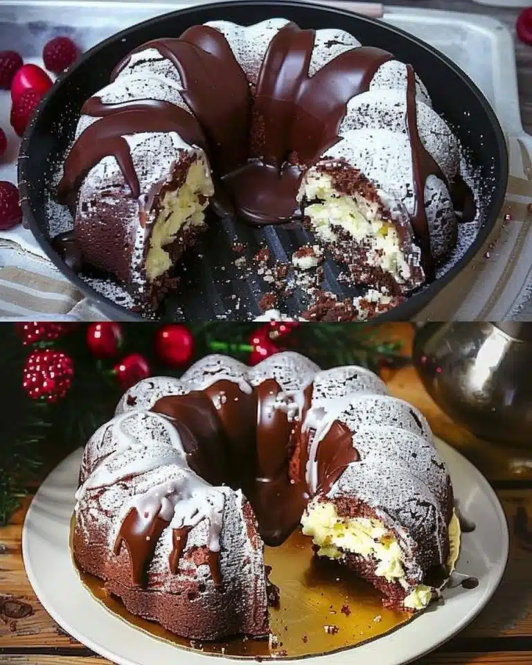 Schoko-Gugelhupf mit Cheesecakefüllung