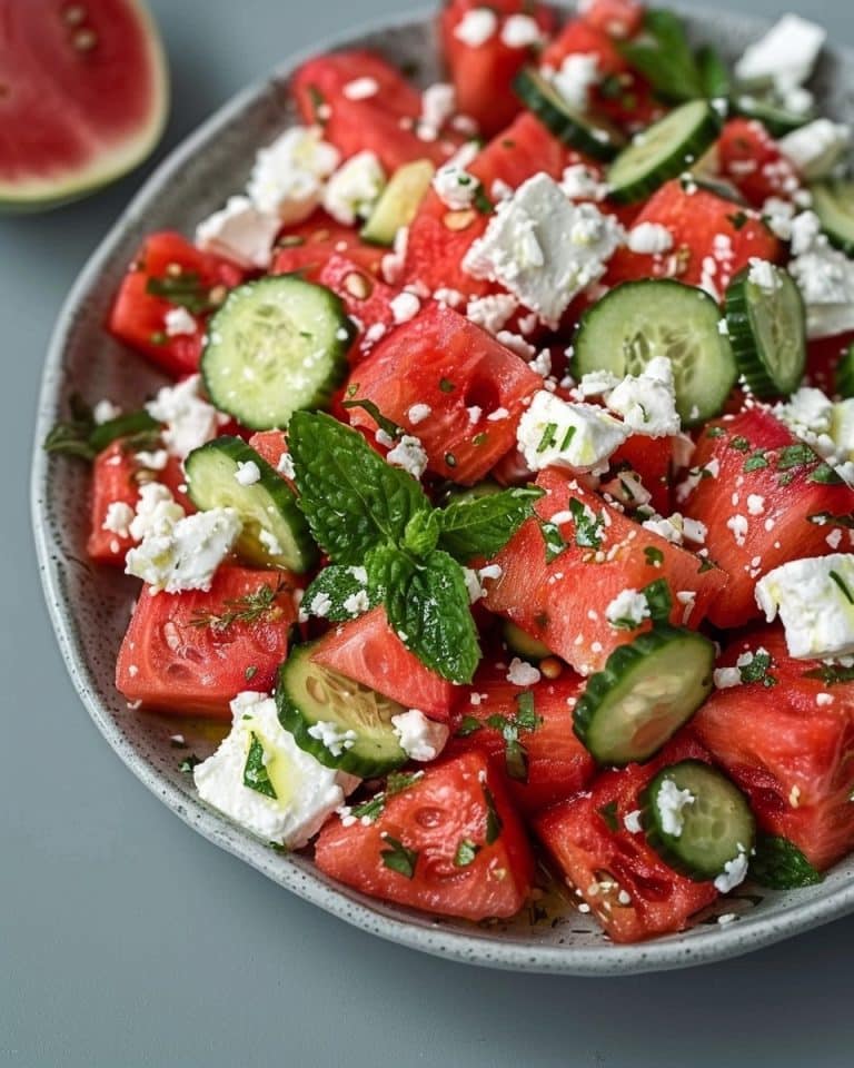 Wassermelonen-Gurken-Salat mit Feta