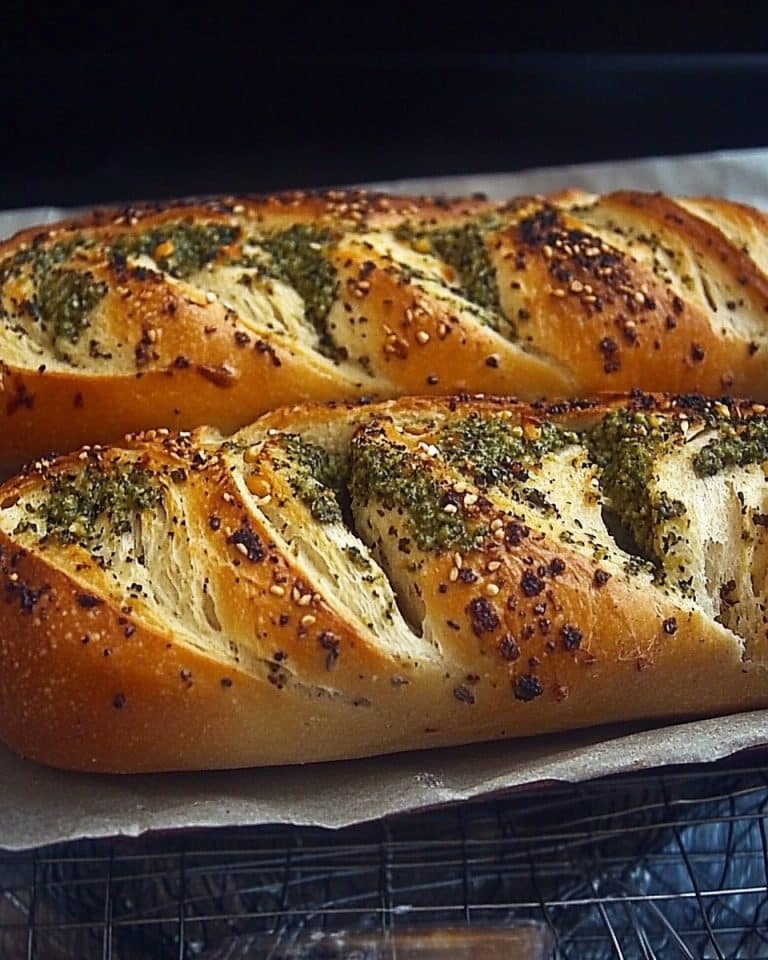 Grünes und rotes Pestobrot