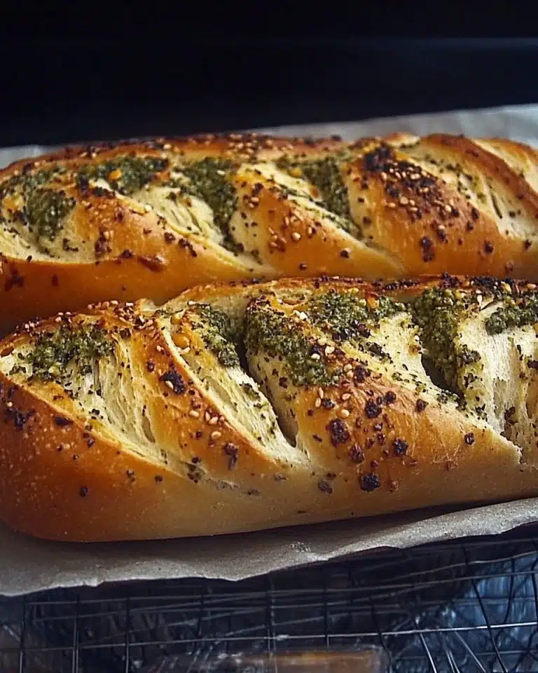 Grünes und rotes Pestobrot