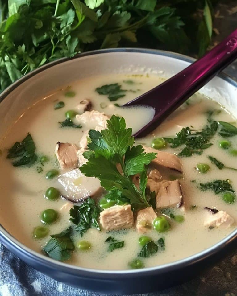 Die berühmte Hühnersuppe mit Kokosmilch und Galgant