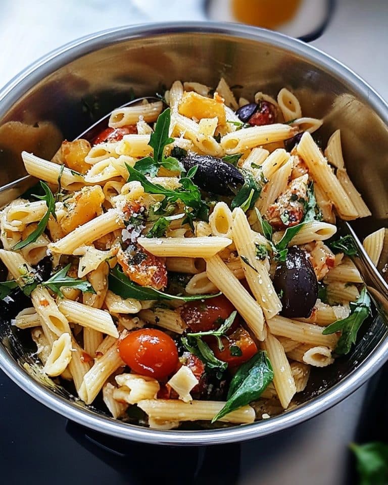 Italienischer Nudelsalat mit Rucola und getrockneten Tomaten