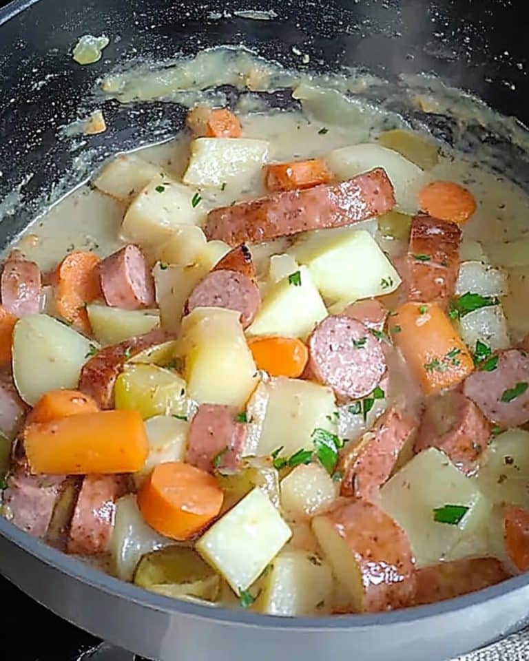 Kohlrabieintopf mit Wurst schnell und preiswert