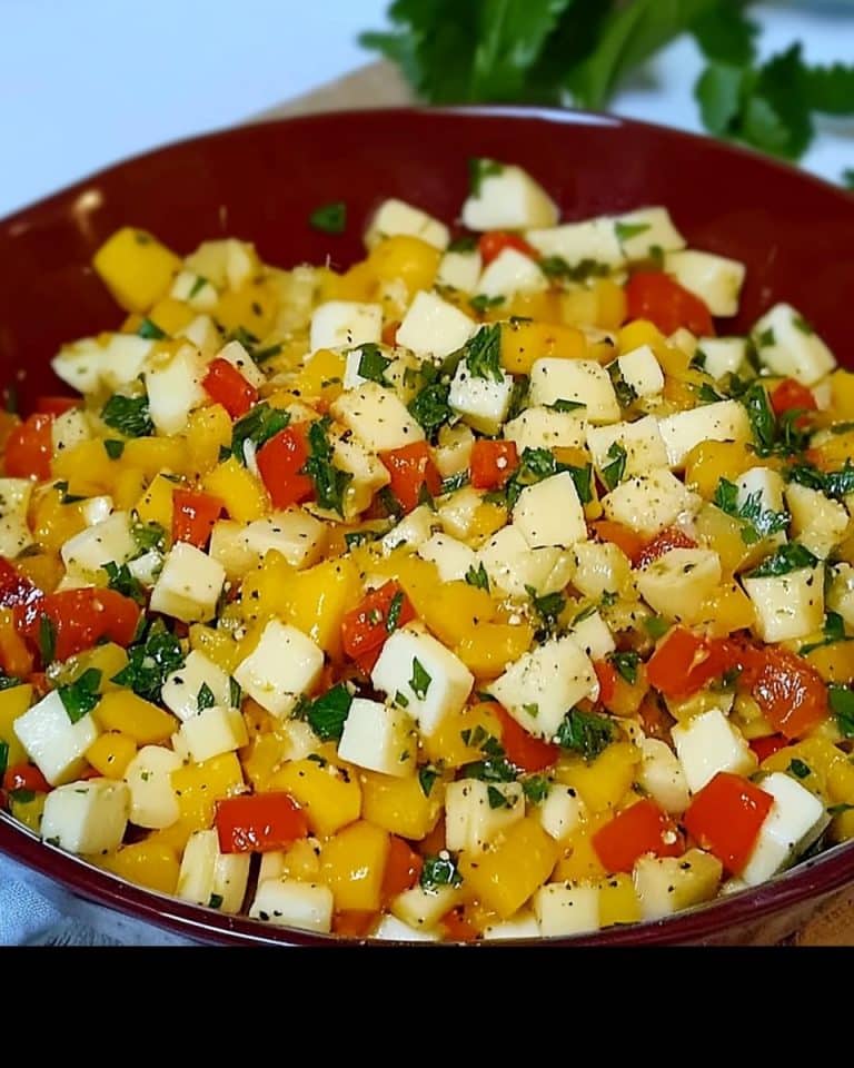 Käsesalat mit Mais und Paprika