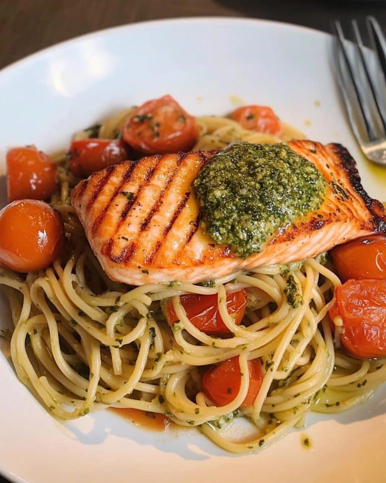 Lachs-Spaghetti mit Tomaten-Pesto-Sauce