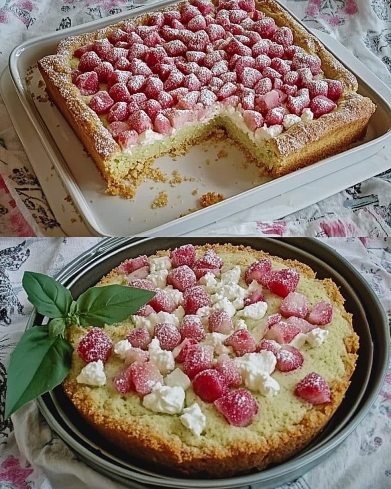 Rhabarberkuchen mit Quarkcreme