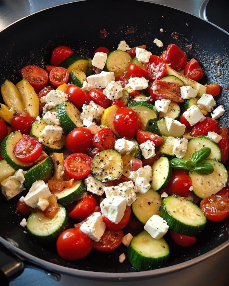 Tomaten-Zucchini-Pfanne mit Feta