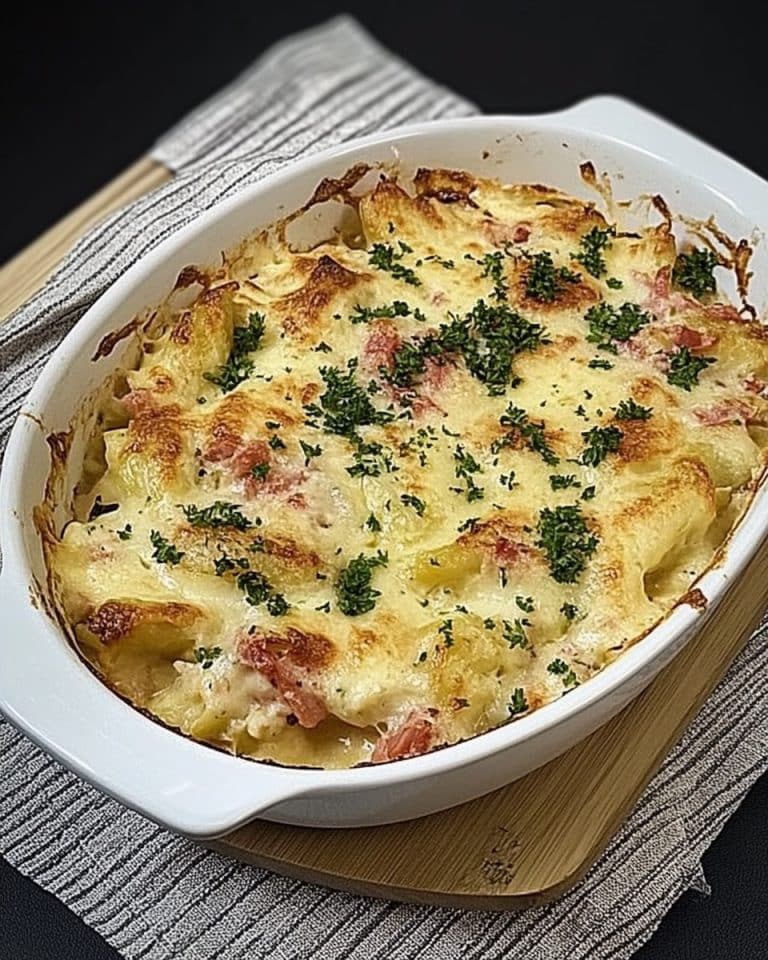 Schupfnudel-Wirsing-Gratin mit Kasseler