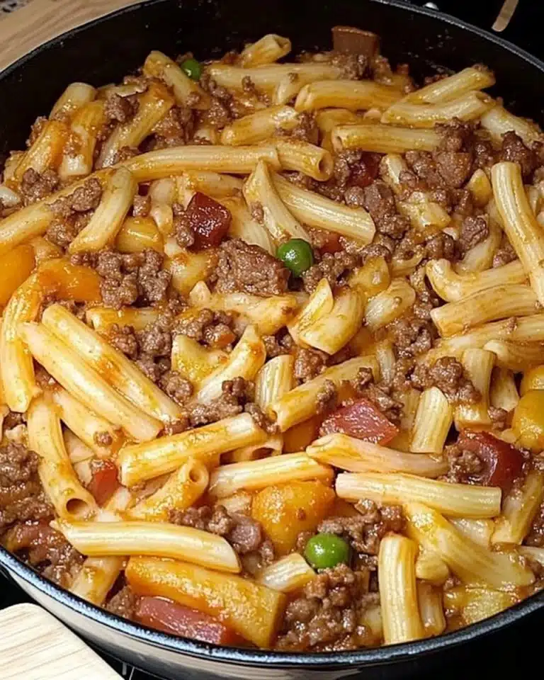 Hirtenmakkaroni mit 300 g Hackfleisch in wenigne Minuten zubereitet