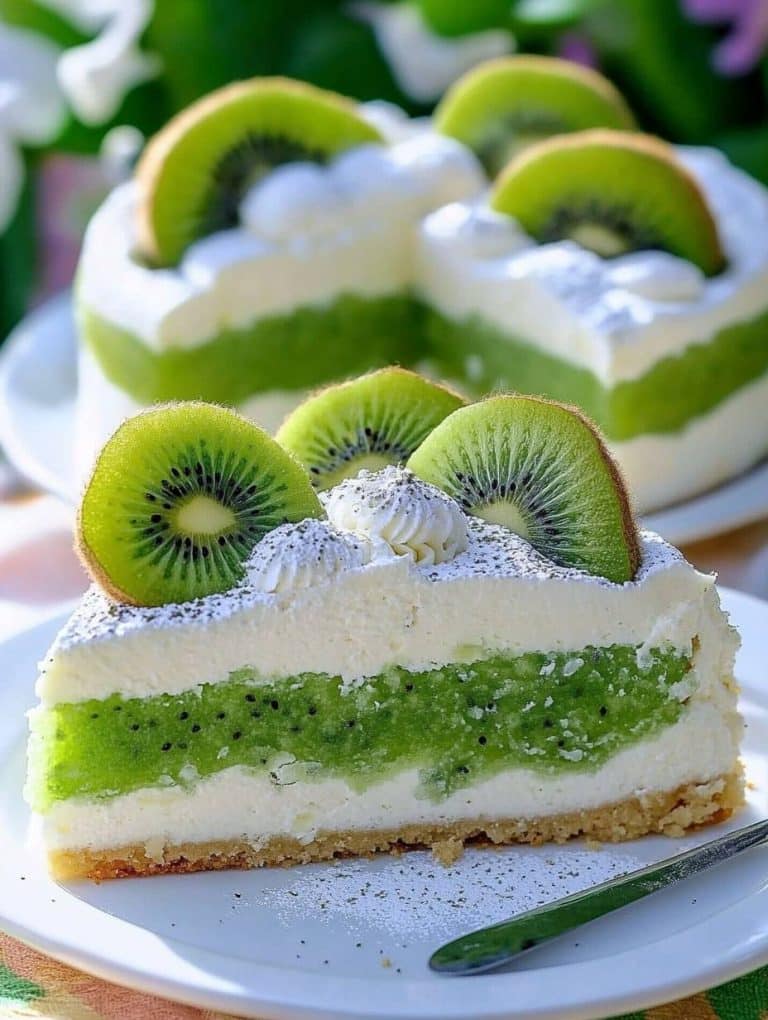 Erfrischende Kiwi Torte mit 250 g Butterkekse und 450 g Frischkäse