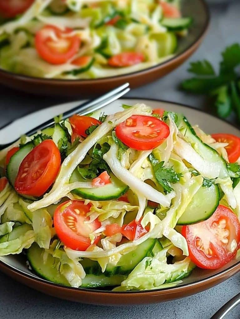 Gurkensalat mit Chinakohl zum Abnehmen, ist köstlich und in 5 Minuten fertig