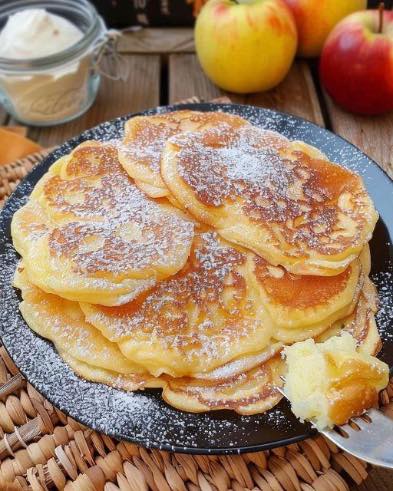 3 Minuten Apfel Joghurt Pfannkuchen