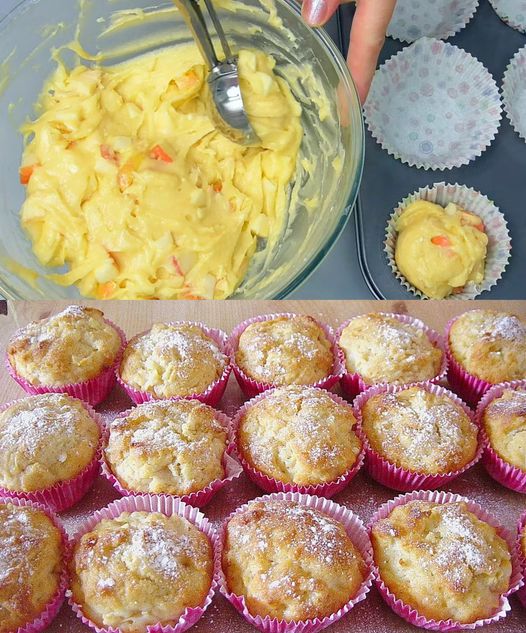 Apfel Quark Muffins die auf der Zunge zergehen