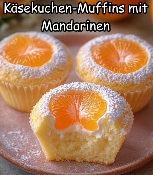 Käsekuchen Muffins mit Mandarinen