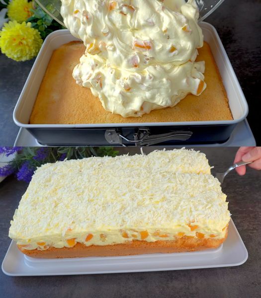 Fantakuchen mit Mandarinen und Paradiescreme