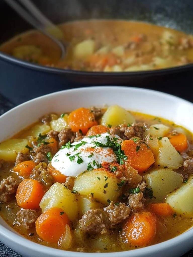 KARTOFFEL-HACKFLEISCH-TOPF MIT SCHMAND UND MÖHREN