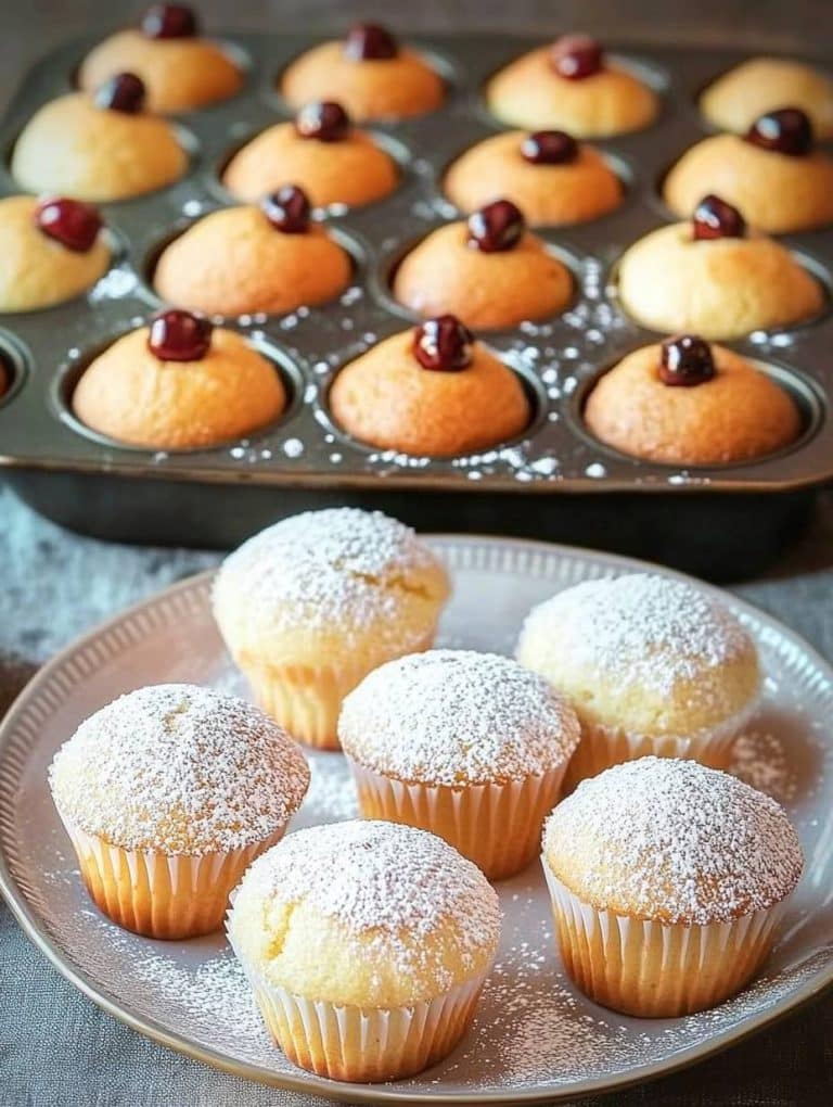 Quark Muffins mit Vanillepudding