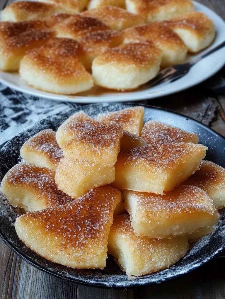 Quarkfächer mit Zimtzucker aus der Pfanne